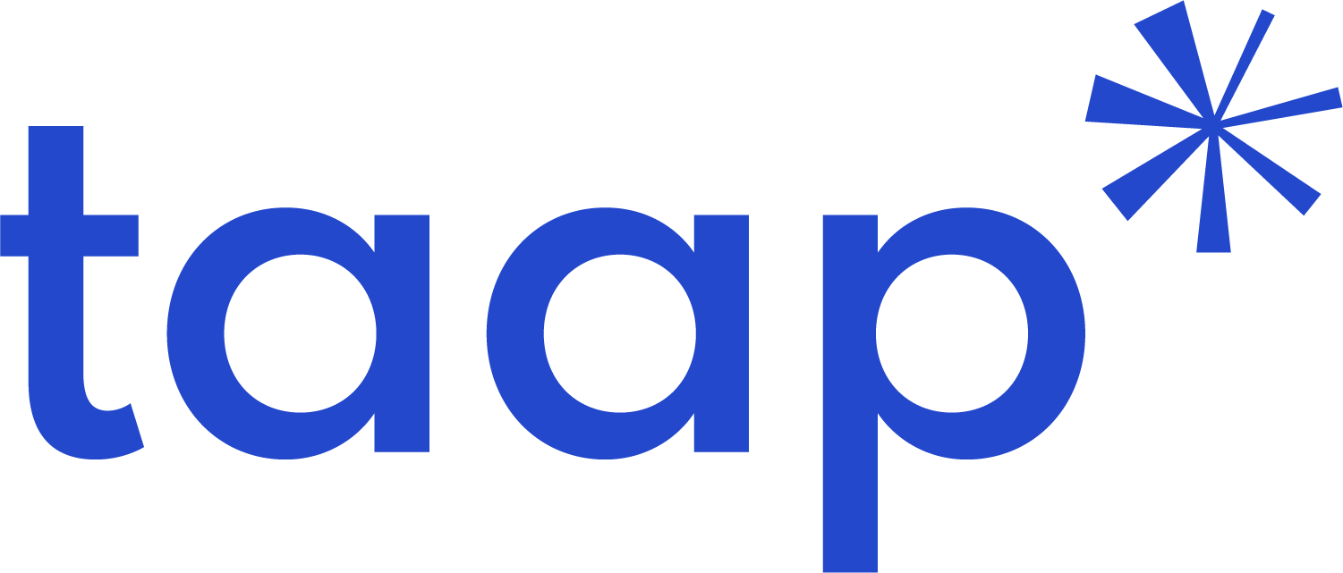 logo di taap studio in versione bianca